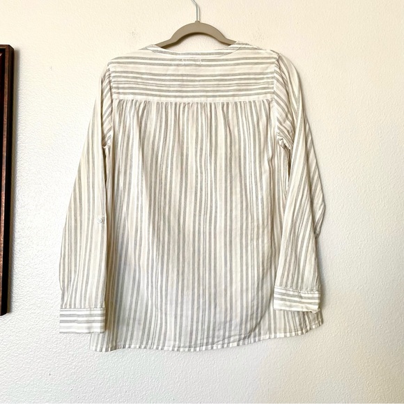 Soft Joie Cream/Metallic Roll Sleeve Top Size Small - Picture 6 of 8